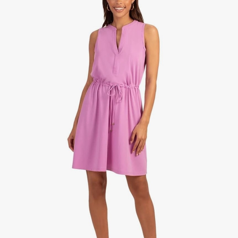 NWOT Trina Turk Vigor Lounge Knit Dress Purple Beach Vacation Luxury Resortwear